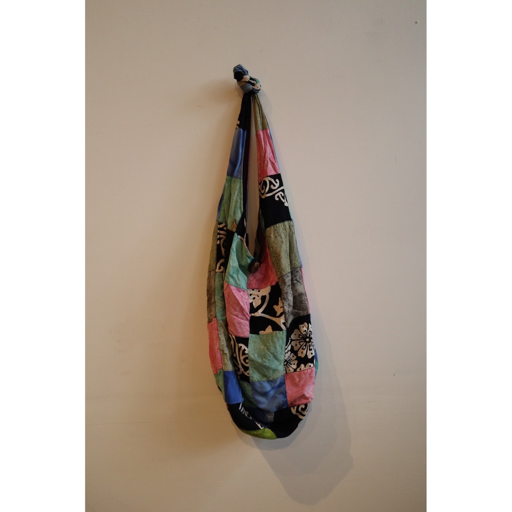 Boho Patchwork Hobo Bag Batik Floral Tie Dye Slouchy Shoulder Tote Multi Color